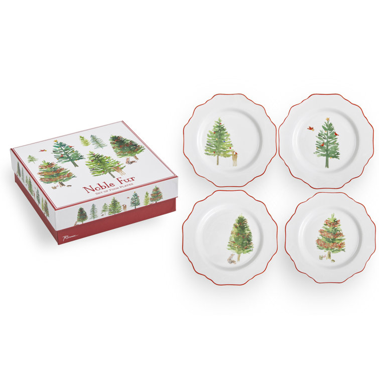 Rosanna Noble Fur Plates Scalloped Set Of 4 Wayfair